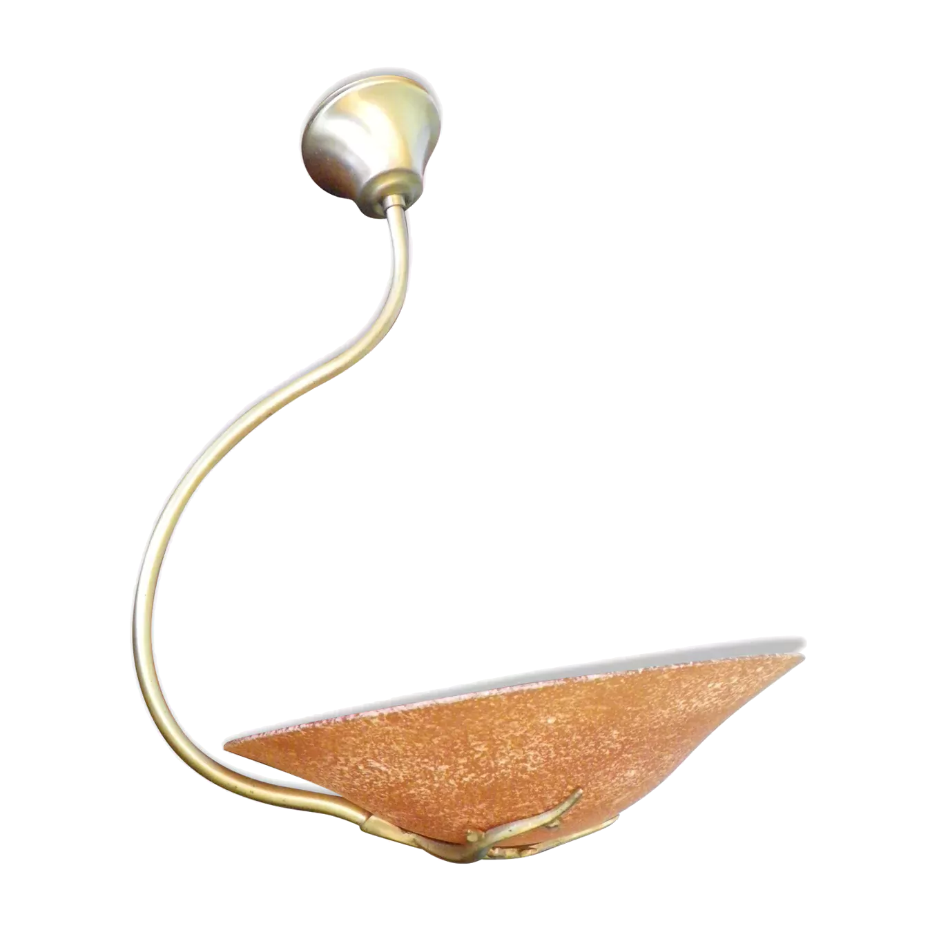 Asymmetrical hanging lamp with orange lampshade 70s/80s