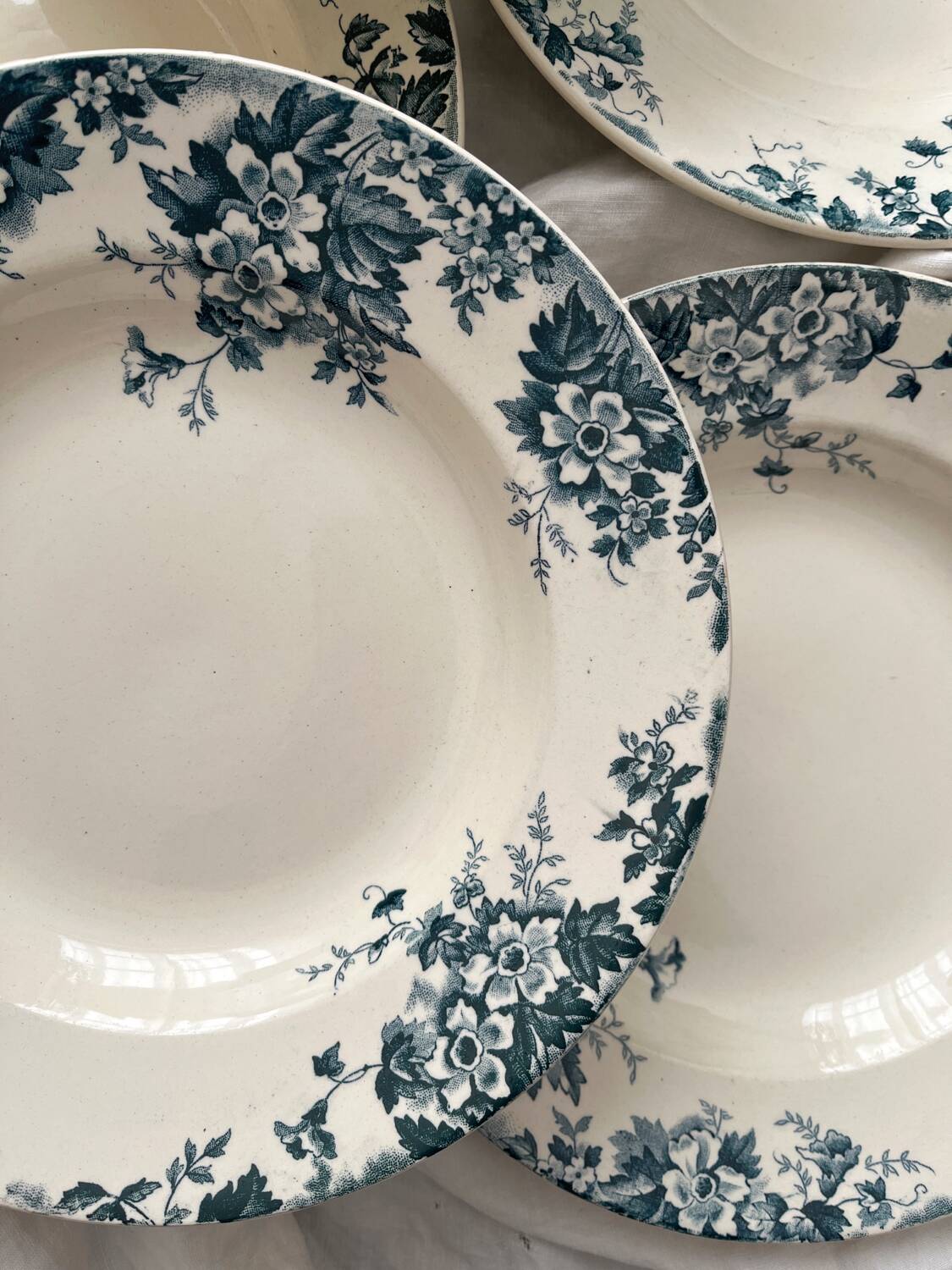 8 “Marie Louise” ironstone soup plates from Saint Amand and Hamage