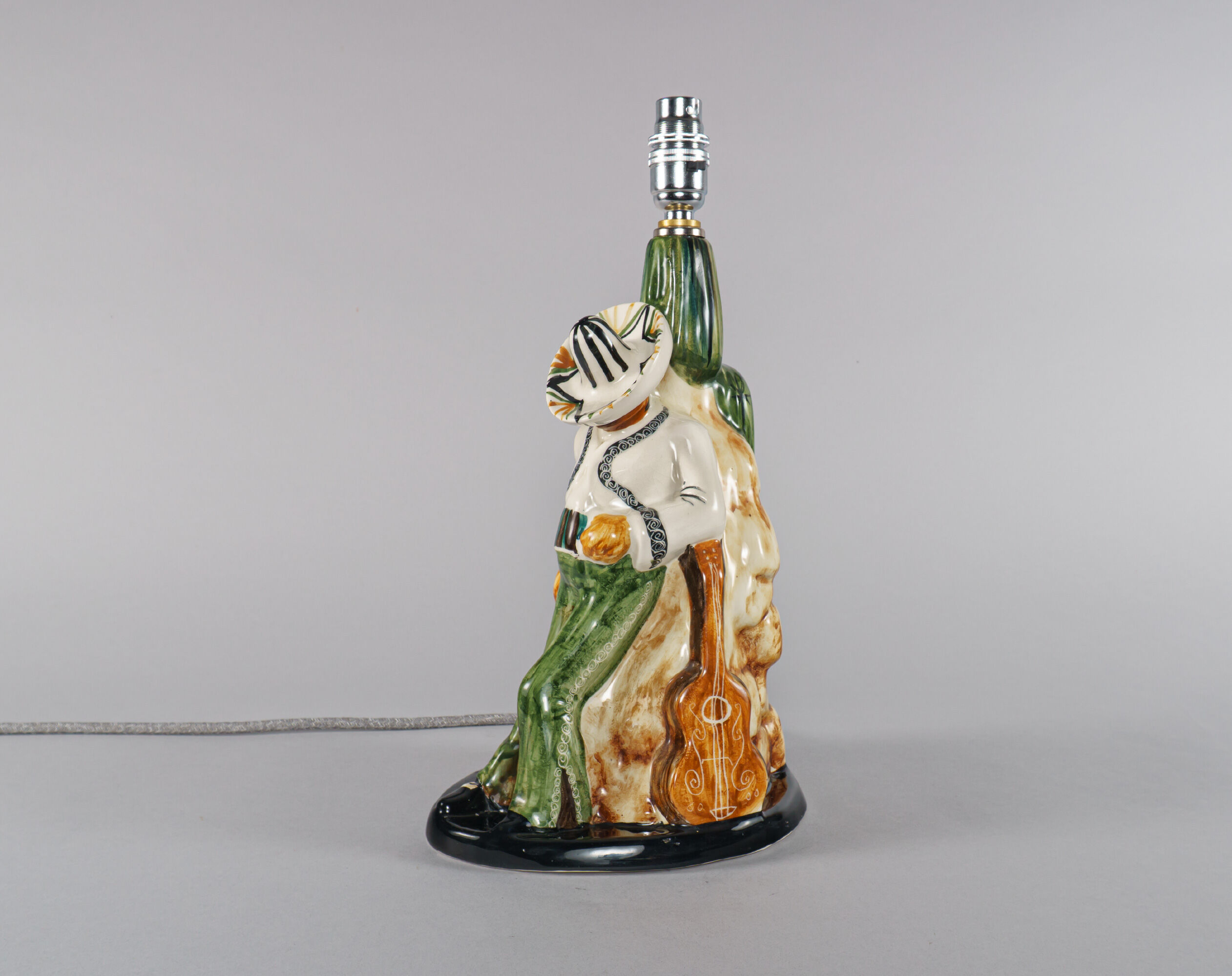 Vintage 1960s Jersey Pottery MCM Kitsch Mexican Siesta Table Lamp