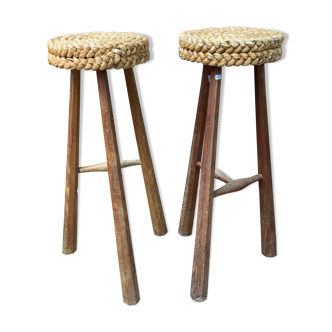 Plaited raffia bar stool
