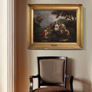 Antique Venetian painting from the 18th century, Moses saved from the water