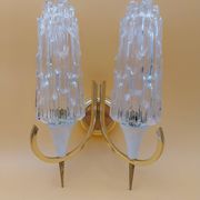 Double tulip wall light in Hoffmeister Iceberg Glass