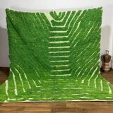 Handmade traditional natural wool rug green size 150 x 250 cm