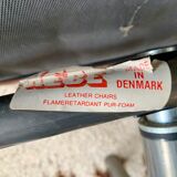 Pair of Scandinavian leather relax vintage armchairs brand Kebe