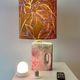 Übelacker table lamp - Battery lamp on a vase fireplace with botanical shade | 42 cm
