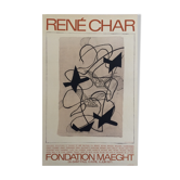 Affiche originale d'exposition Georges Braque, René Char, fondation Maeght, 1971