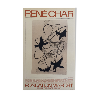 Original exhibition poster Georges Braque, René Char, fondation Maeght, 1971