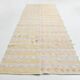 Soft Beige & Mustard Yellow Striped Wool Kilim Rug, 155x396