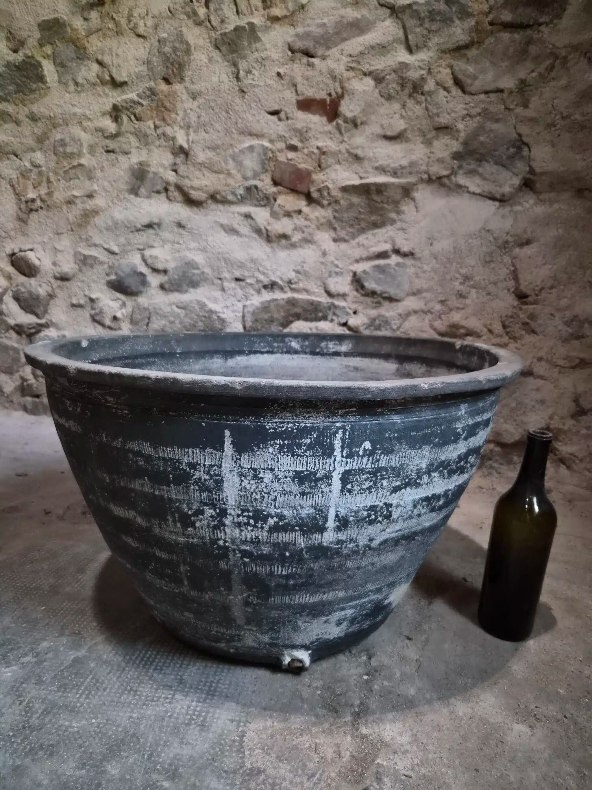 Old rustic washing trough in terracotta, Auvergne, 19th century