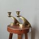Pair of brass candle holders Scandinavian decoration