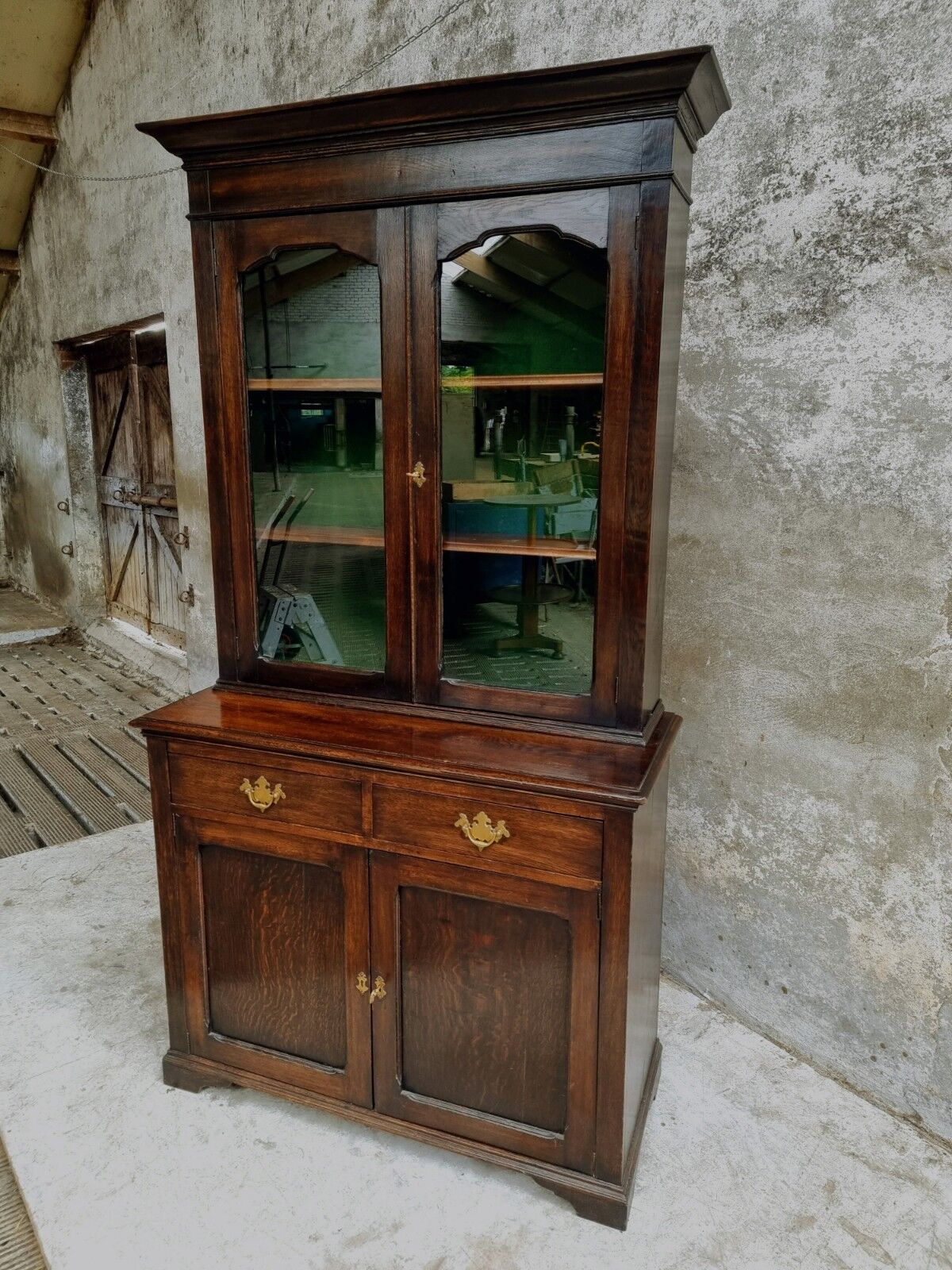 Antique china cabinet oak display cabinet English kitchen cabinet