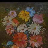 Bouquet of flowers, 92 cm x 60 cm, oil on wood panel, 1975