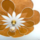 Suspension florale lin et rotin