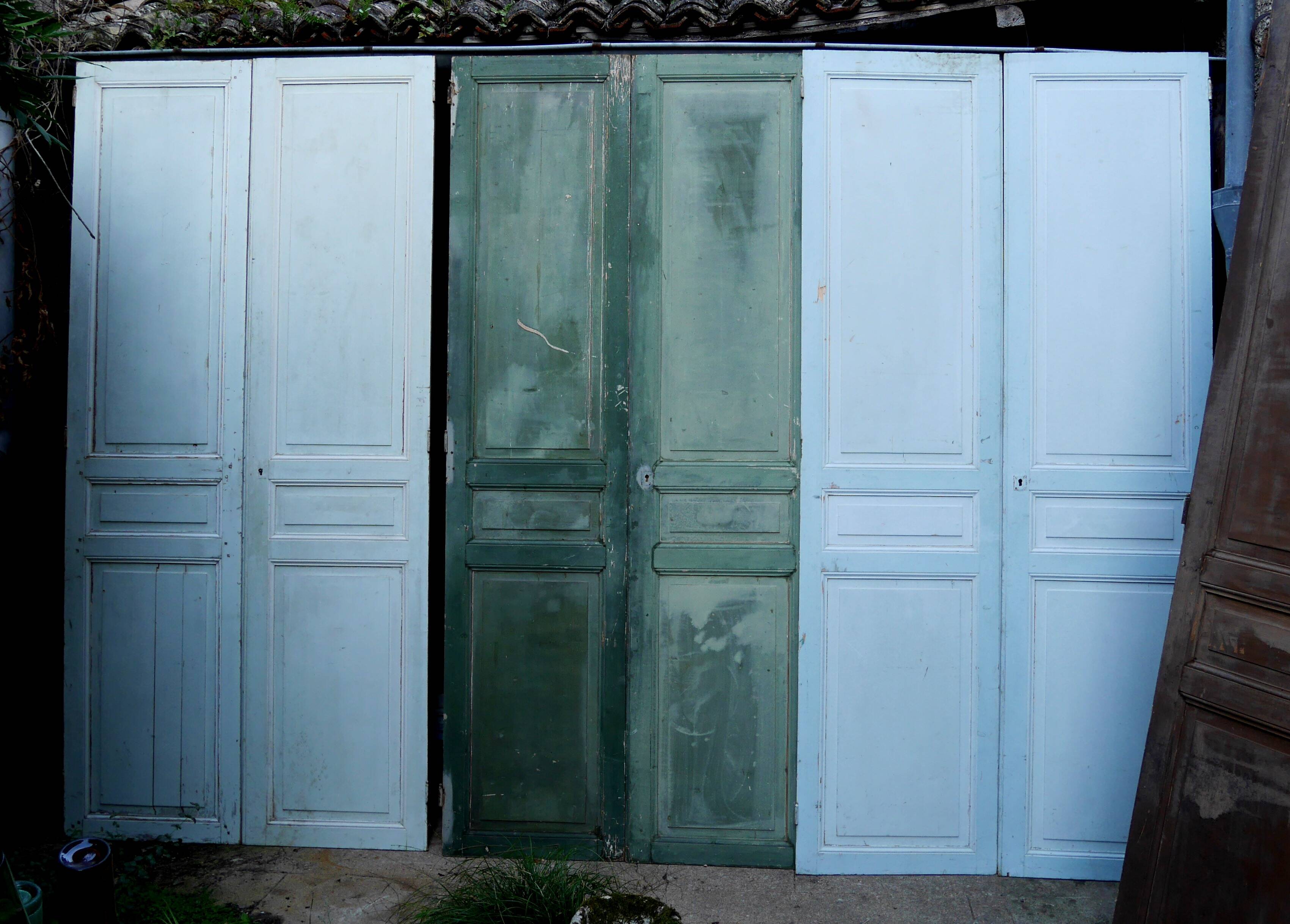 pair of large old wooden doors