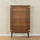 Walnut veneer display cabinet, 1960s
