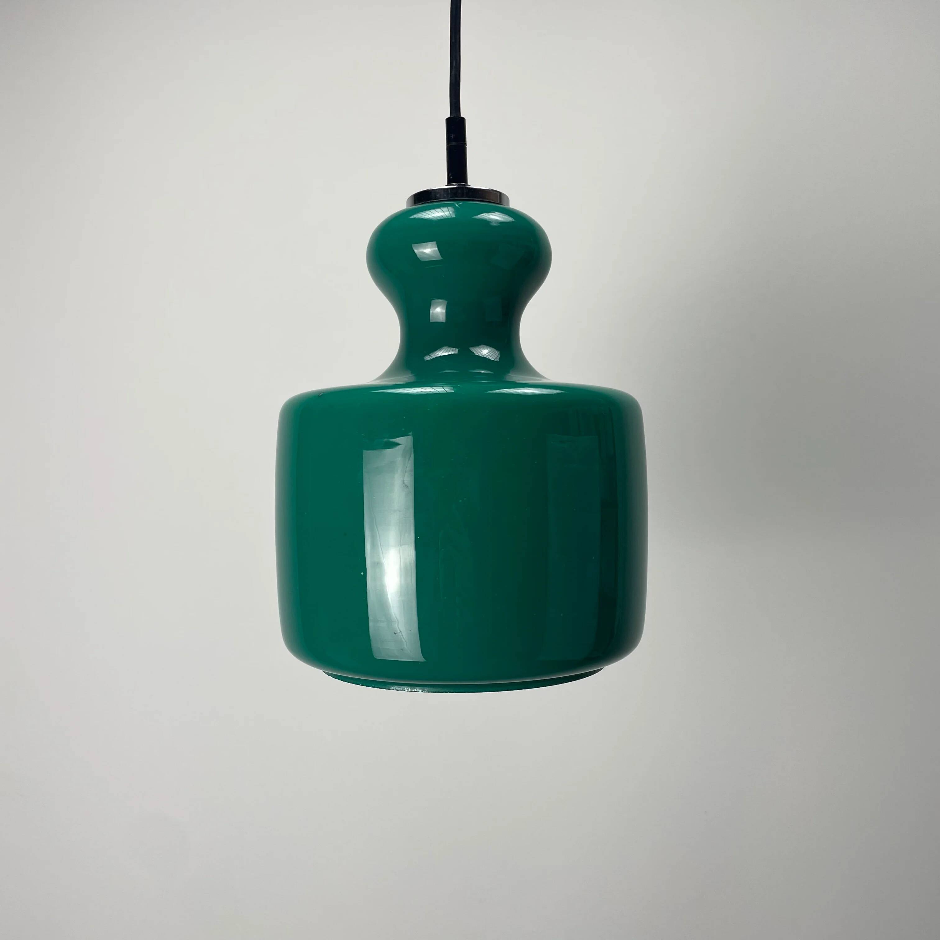 Rare green galaxy glass suspension light by Peill and Putzler 1960