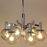 Chrome and glass vintage by Kaiser lights chandelier