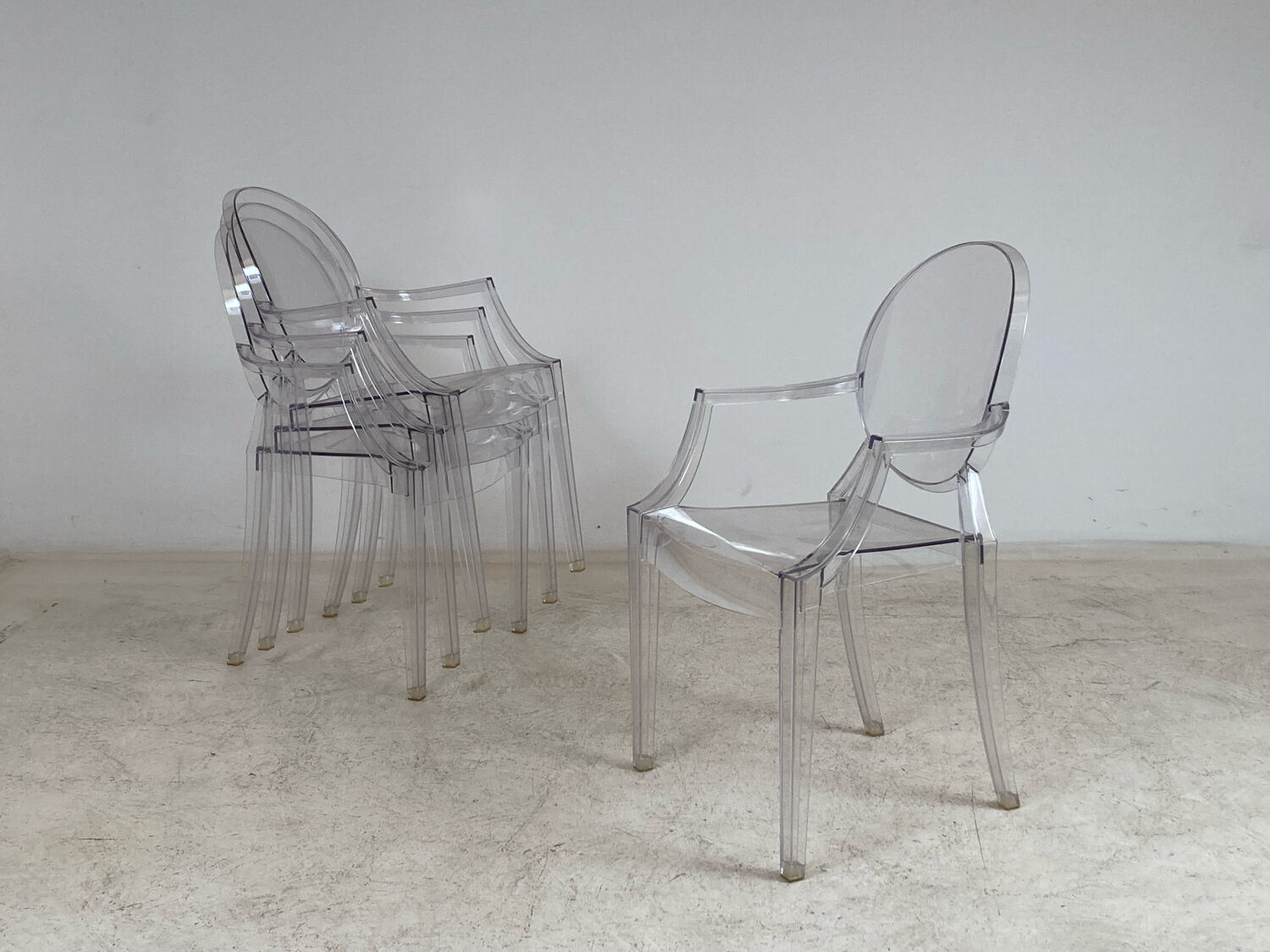 4 Louis Ghost armchairs by Philippe Starck Kartell edition