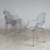 4 Louis Ghost armchairs by Philippe Starck Kartell edition