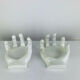 Vintage "hands" bottle coasters, pocket tray.