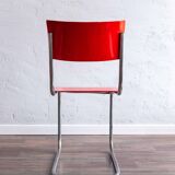 Functionalist Bauhaus Style Red Dining Chairs By Kovona, 1940s