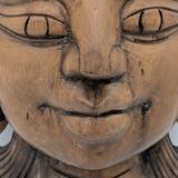 Sculptural Mask Wood - Face & Royal Cobra (Naga) - Tribal Art Indonesia