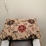 Antique footrest stool in wood and fabric