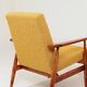 Pair of vintage boucle mustard armchairs H.Lis