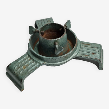 Old industrial style Christmas tree stand, enameled cast iron, 25 cm