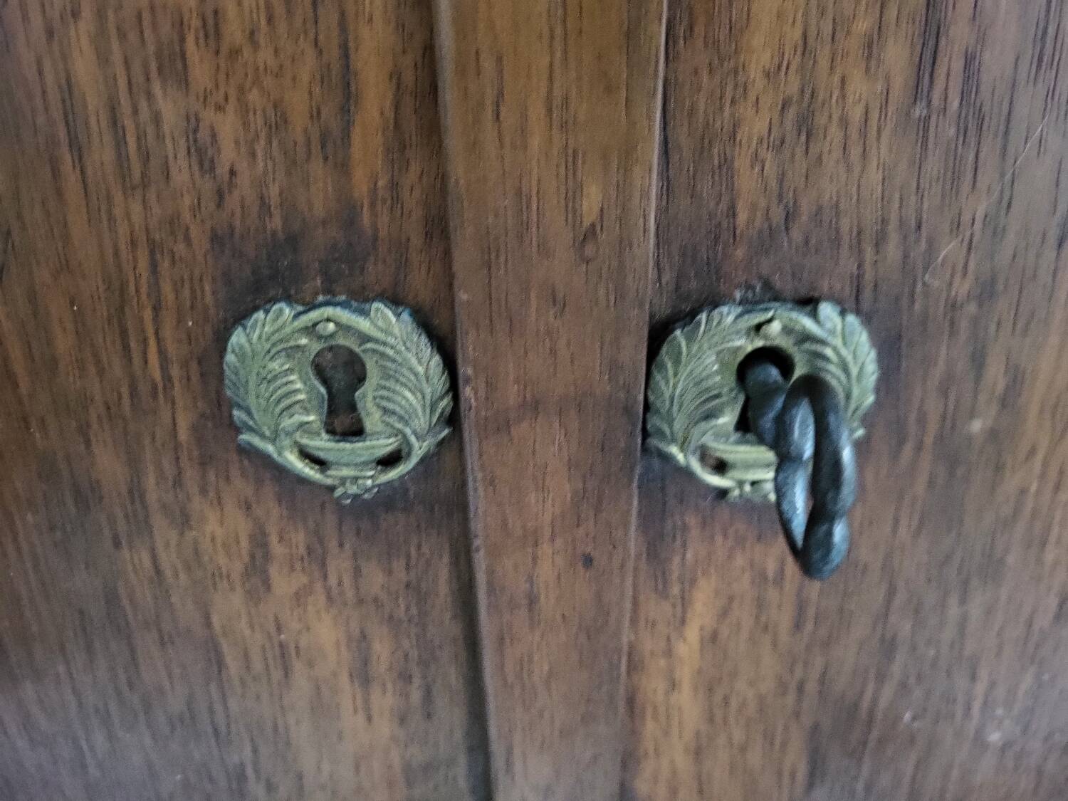 Directoire style sideboard with trompe l'oeil drawer in solid wood