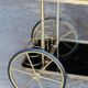 Serving trolley, vintage mini-bar in metal and smoked glass