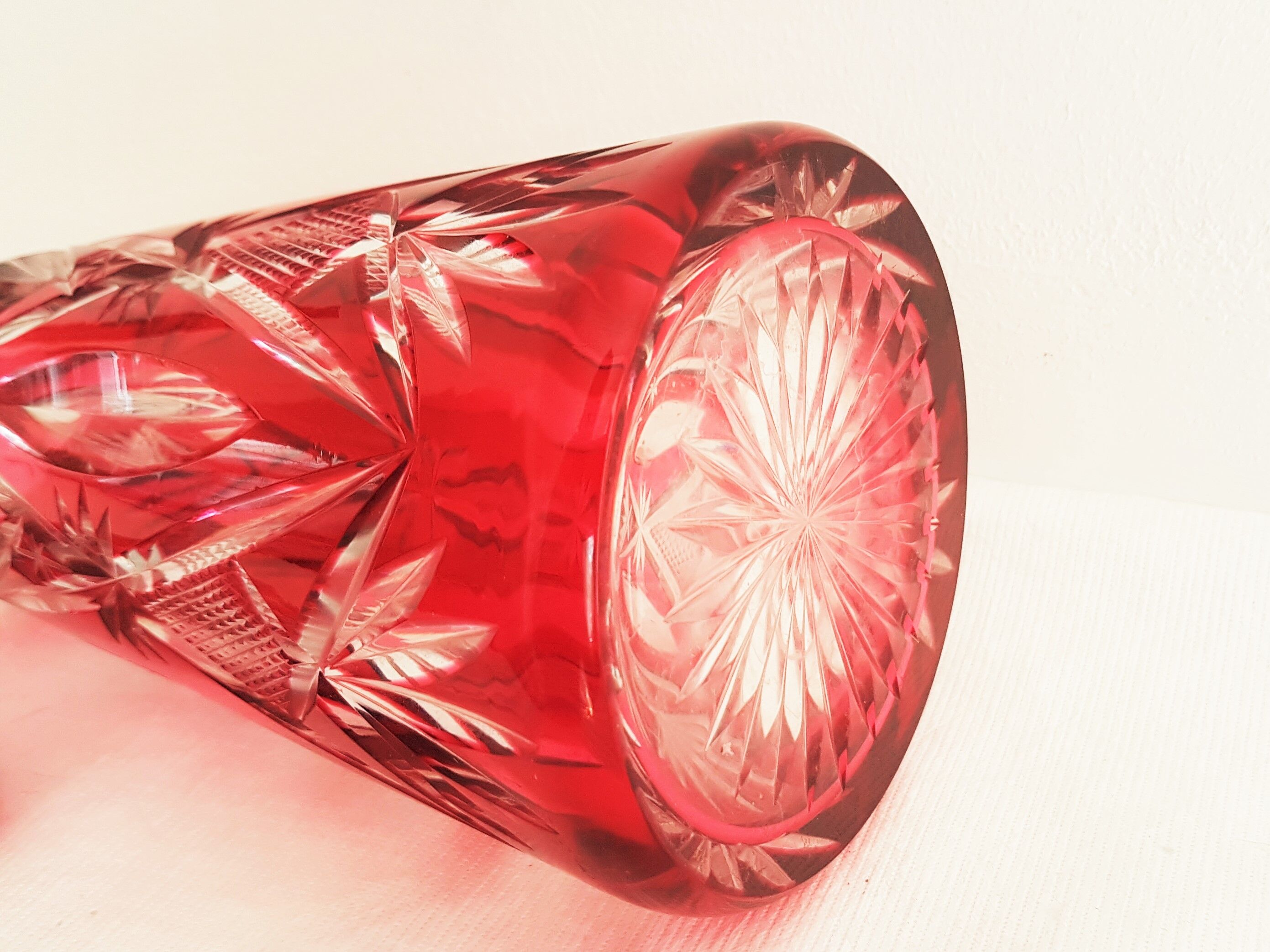 Val Saint Lambert ruby-coloured carafe