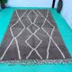 Traditional handmade Berber rug, size 150 x 250 cm, grey color
