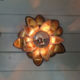 Pair of floral wall sconces in brass, Maison Jansen, 1970.