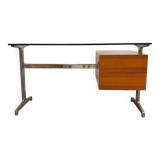 Italian desk from the 70s in smoked glass