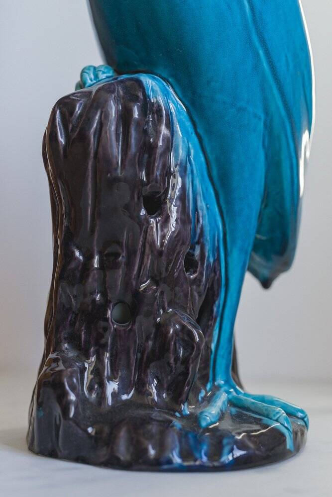 Chinese turquoise glazed crane figurine, 1950s