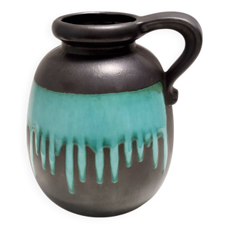Vase en céramique Fat Lava noir et bleu sarcelle multicolore 484-30 Scheurich WGP