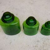 Series of 3 vintage glass jars