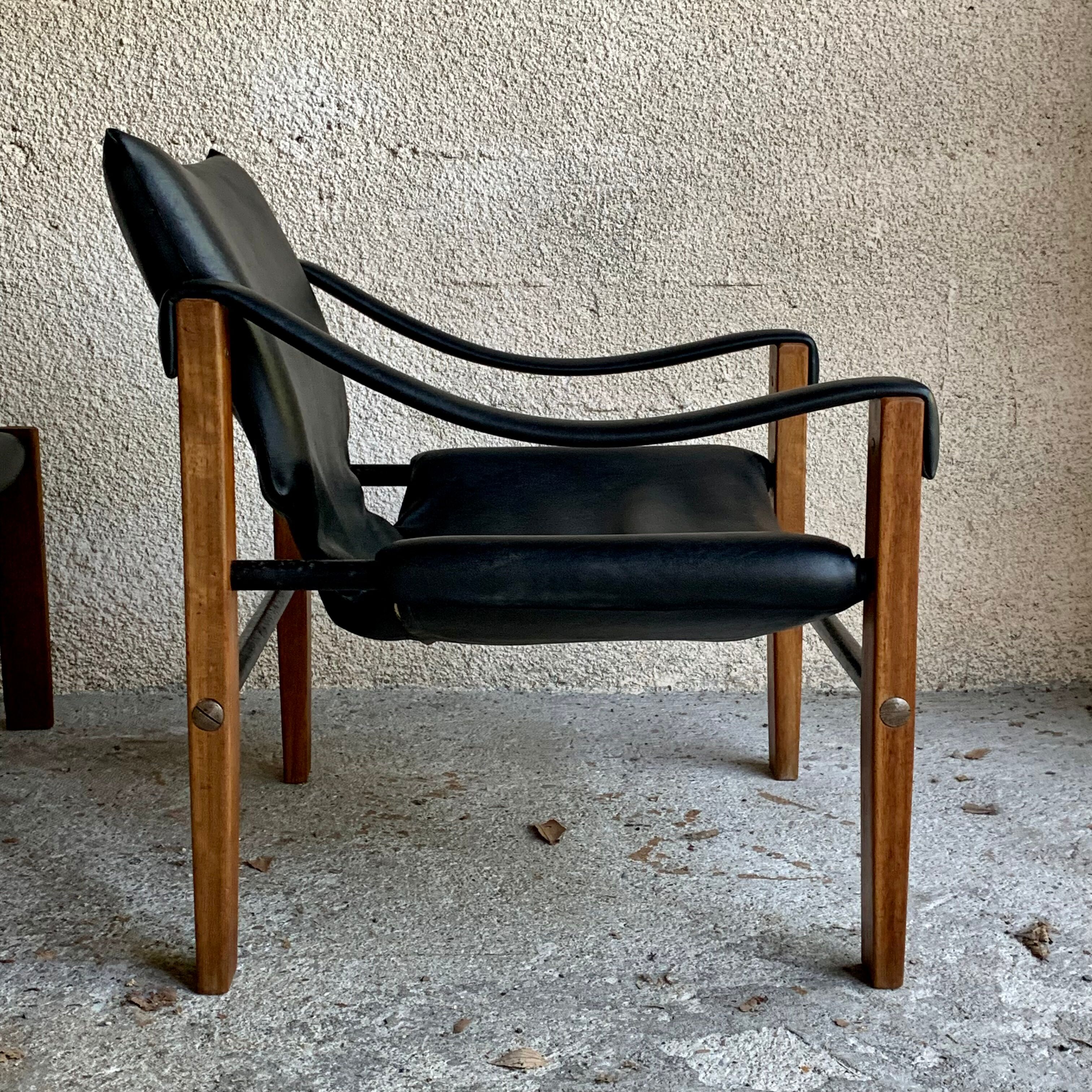 Safari and ottoman armchair by Maurice Burke for Arkana