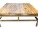Table basse Guy Lefevre maison Jansen, laiton doré et travertin