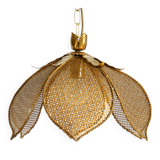 Beautiful rare 1980s Regency floral design brass ceiling lamp