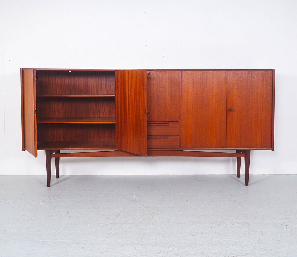 Vintage Bartels werken teak highboard, 1960's