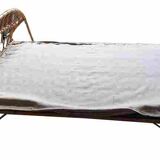 Rattan bed 2 people with metal box spring