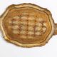 Vintage beige wooden decorative plate, Italy, 1960s