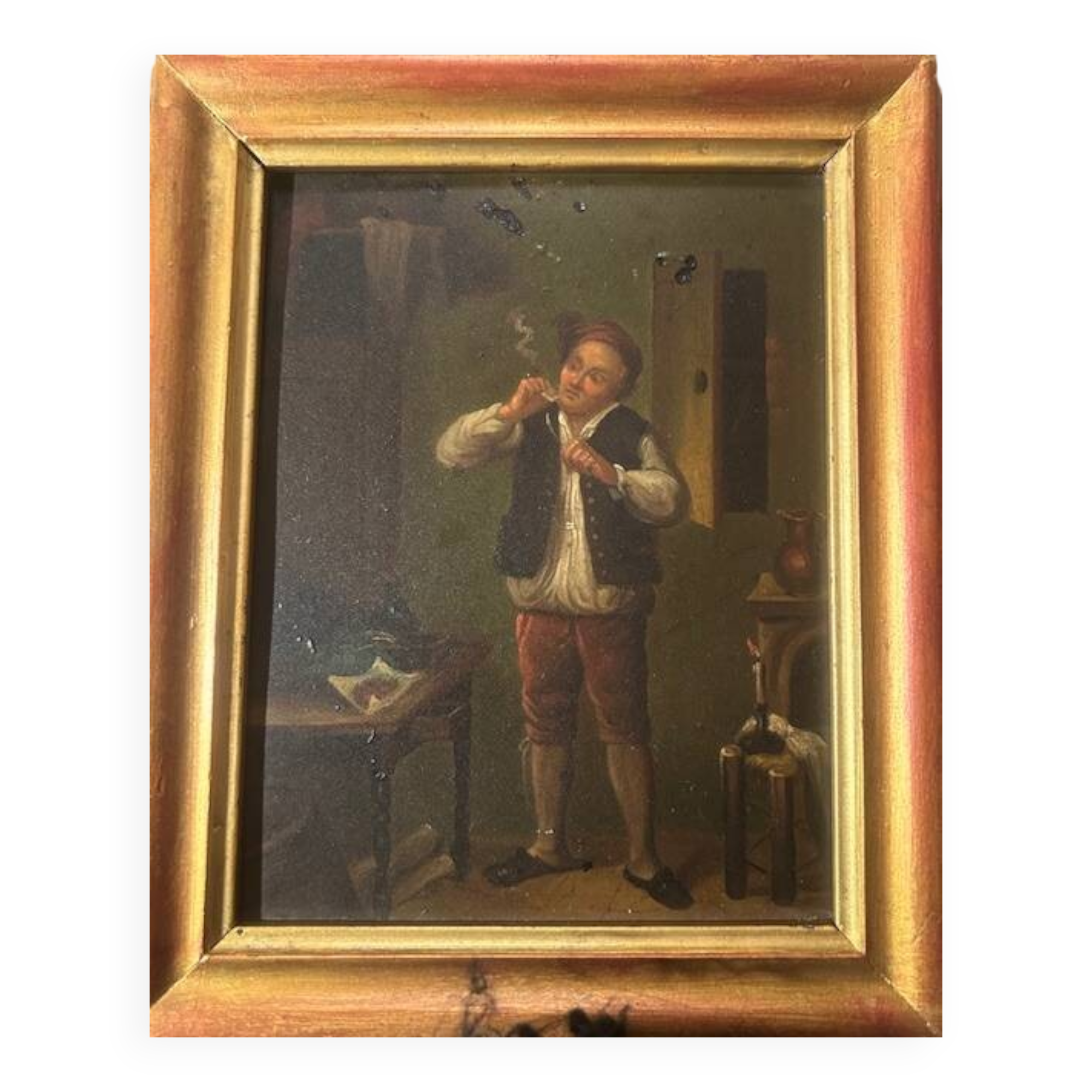 Oil on copper plate 19th century