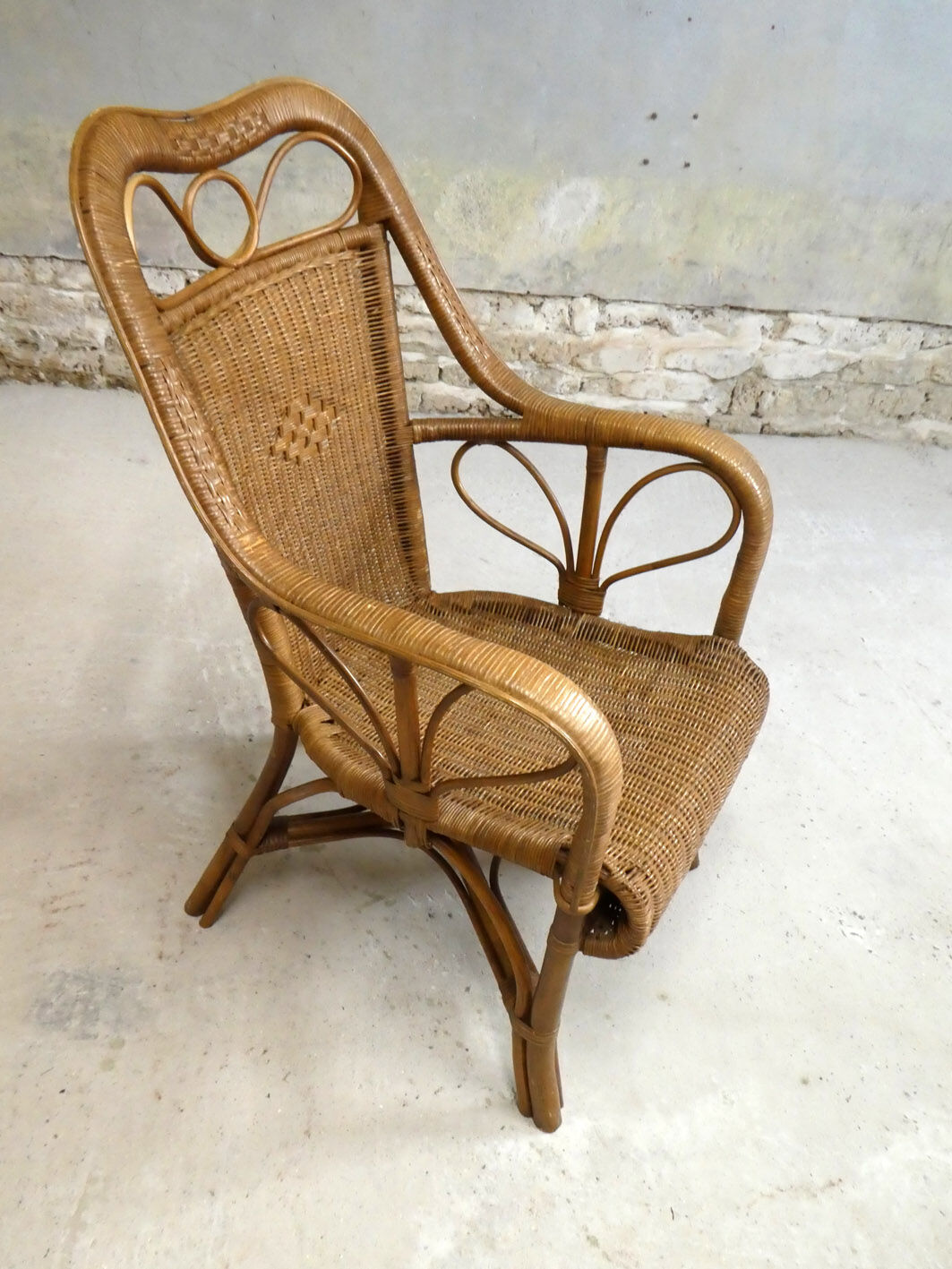 Vintage rattan armchair