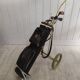 Chariot, sac et clubs de golf vintage