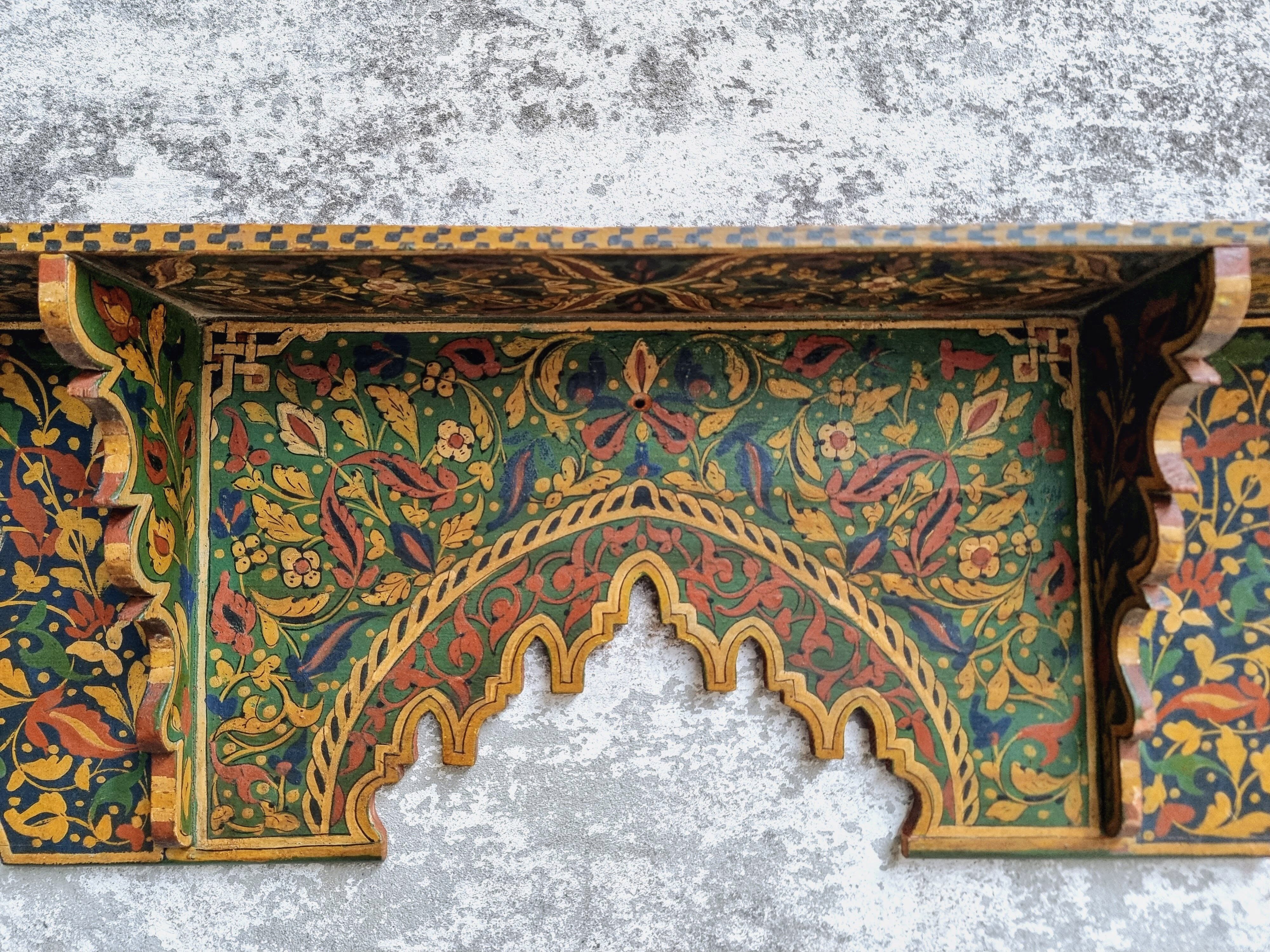 Old wall shelf wall rack handpainted