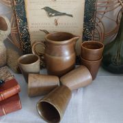 Vintage Digoin stoneware jug and glasses