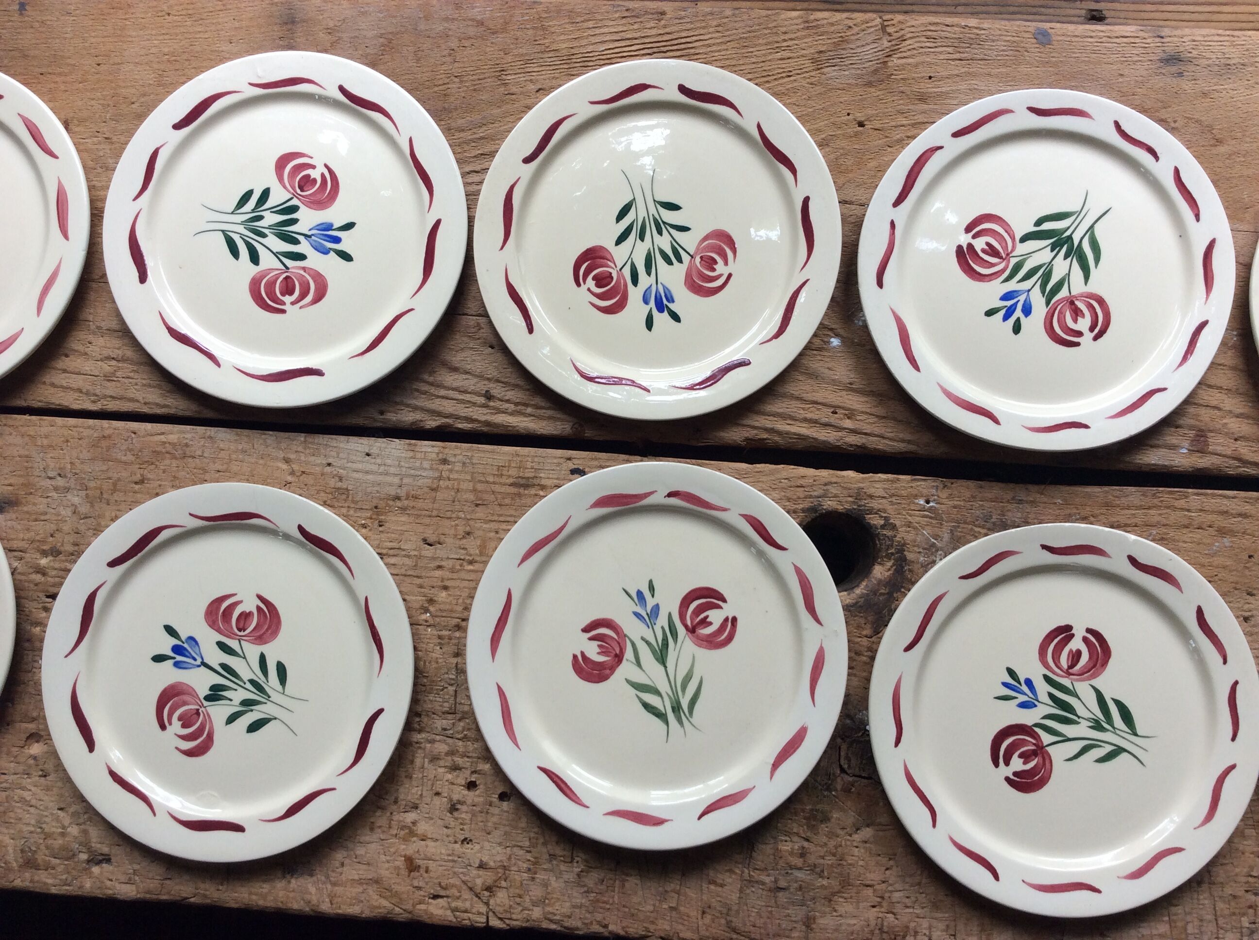 12 vintage dessert plates